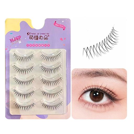 つけまつげナチュラル韓国女団風薄化粧短め5ペアCカール人気透明軸軽量設計繰り返し使用可能手作り日常..