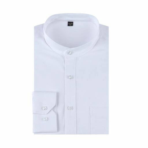 [CEEN]ワイシャツメンズ長袖スタンドカラー立ち襟ボタンダウン綿ノーカラー無地ビジネスオフィス襟なし..