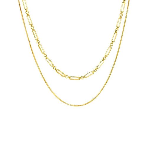 [Moonstan]ネックレスレディースメンズ人気チェーンネックレス金属アレルギー対応2連サージカルステン..