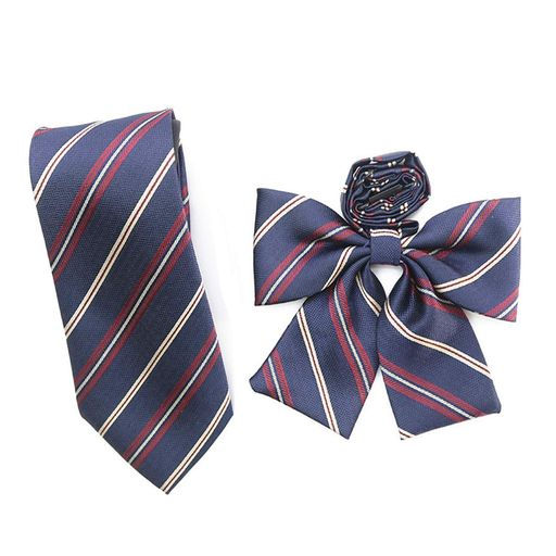 [YFFSFDC]制服リボンネクタイ学生服小物DKJKスクールリボン中学生高校生男子女子2点セット多色(ネイビーレッド)