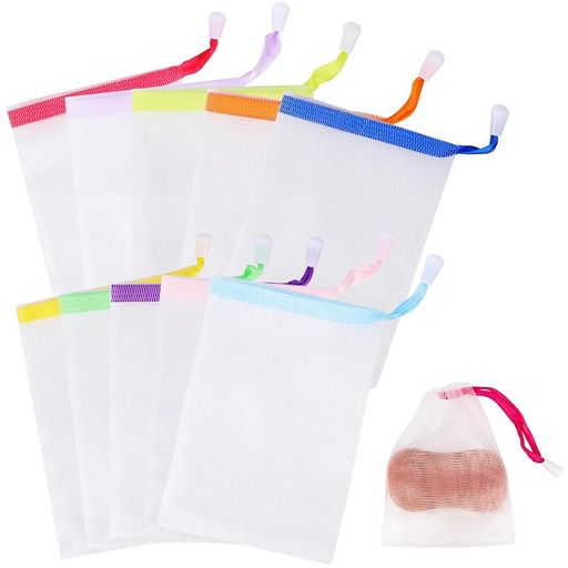 YIXINLYMY石鹸ネット泡立てネット洗顔ネット石鹸入れたままト手軽に泡が作れる泡が作れる洗顔用ボディ用10個セットランダムな色