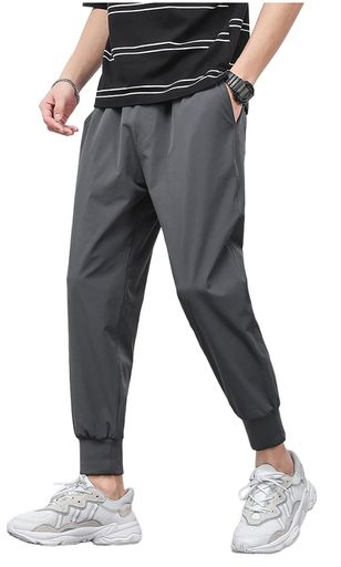 [CNYA]アイスシルクパンツメンズパンツジョガーパンツ夏冷感パンツズボンストレッチパンツ9分丈ストレ..