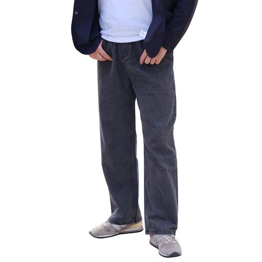 [22Wear]ジーンズメンズズボンワイドデニムパンツジーパンゆったりルーズウォッシュダメージ(ウォッシ..