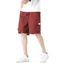 カーゴパンツメンズ接触冷感カーゴゆったり5分丈クール無地ハーフパンツズボンクロップドパンツショートパンツ
