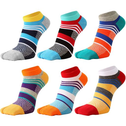 [WIOIW]足袋2本指ソックス靴下メンズ男性用吸汗速乾6足セット