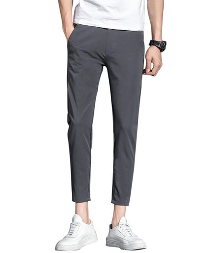 [JausQarq]アンクルパンツ接触冷感チノパン9分丈イージーパンツアイスシルクパンツストレッチ通気速乾..