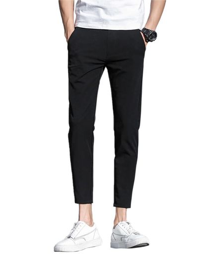 [JausQarq]アンクルパンツ接触冷感チノパン9分丈イージーパンツアイスシルクパンツストレッチ通気速乾..