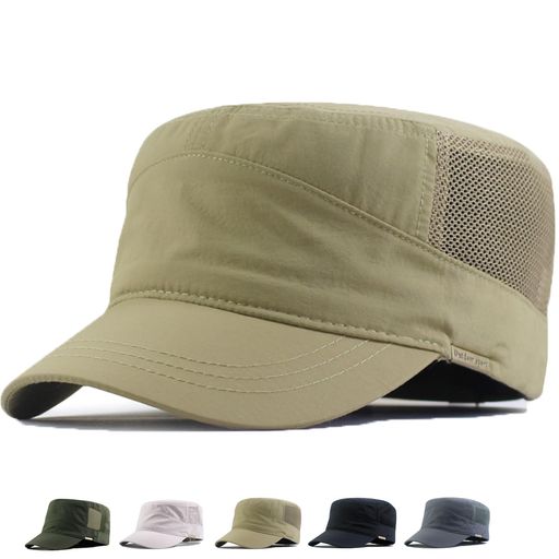 RFワークキャップメンズ大きいサイズ帽子ぼうし夏60-65cmメッシュ速乾軽薄無地ミリタリー(カーキ)