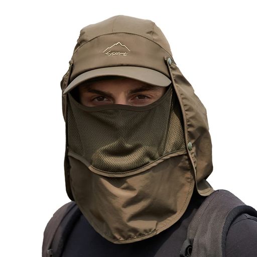 [LeafIn]帽子キャップフィッシングハットつば広シェードハットメンズメッシュUVカット日焼け防止4way折..