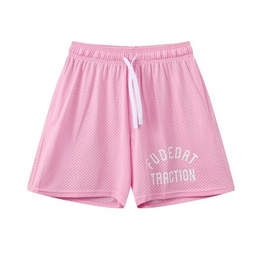 [ORBU]バスケットパンツメンズスポーツアメリカンアルファベット刺繍メッシュ短パンシンプルな無地ウェ..