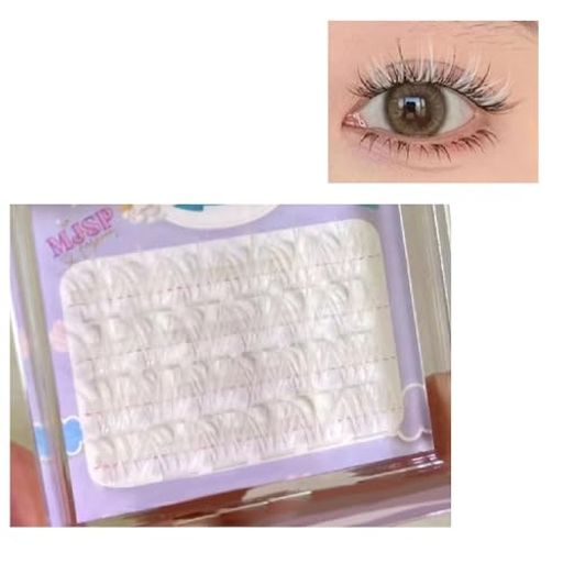 カラフルなセグメントまつげ3Dミンク毛つけまつげハロウィンつけまつげ柔らかい茎ナチュラル細い個別まつ ...