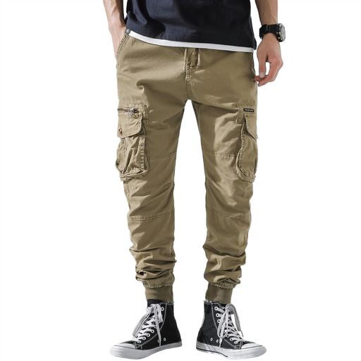 [YUSHOW]カーゴパンツメンズスキニージョガーパンツ秋冬チノパン多ポケット綿ミリタリーパンツ作業着ズ..
