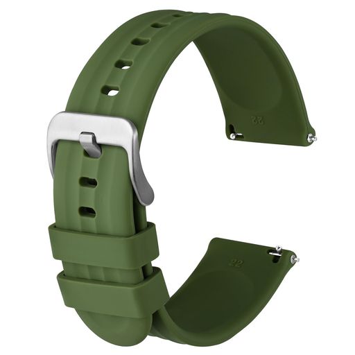 [Anbeer]18mm時計バンドシリコン腕時計ベルトQuickRelease替えバンド男性用女性用ロングステンレススチールバックル