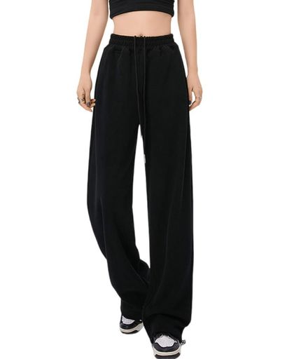 [LUJPOIR]ロングパンツジャージパンツスウェットパンツジョガーパンツスポーツウェアレディースカジュアルゆったりトレーニングランニング-Black-S