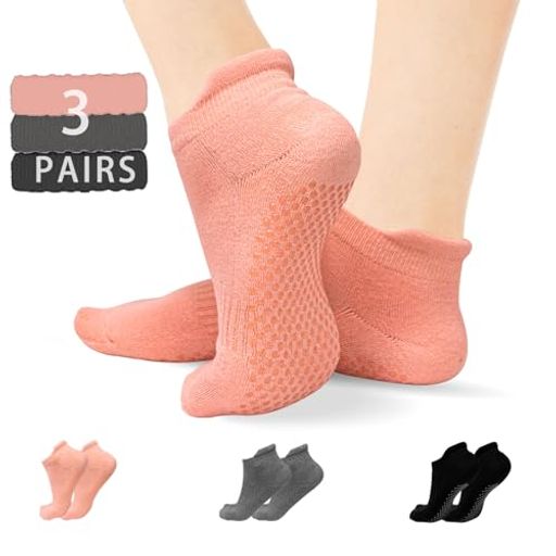 [Minmex]ヨガソックスバレエピラティス滑り止めレディースヨガスーツ靴下吸湿耐久性抗菌防臭レディース健康ソックバレエスポーツ日常生活3足(ワンサイズ)