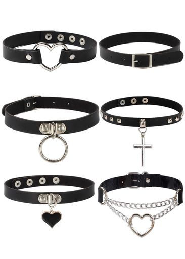 [YFFSFDC]チョーカーディース首輪アクセサリーゴシックメンズレディース兼用choker(6点セット)