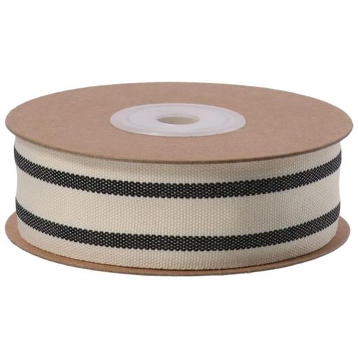 10ヤードコットンストライプリボン1インチ黒と白のストライプ生地リボン幅広黄麻布リボン装飾ギフトラ..