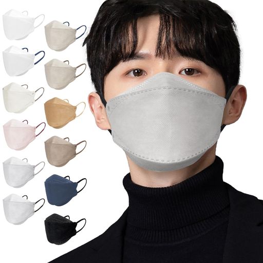 立体マスク大きいサイズバイカラー30枚個包装不職布マスク大きめ黒メンズダイヤモンド形状3dマスクグレ..