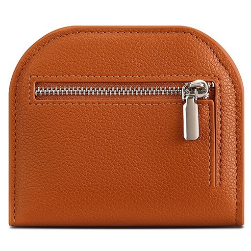 [RenLianyi]ミニ財布レディース財布二つ折り財布半円形PU合成革小さい財布スキミング防止折り畳み軽量コンパクト財布ミニウォレッ小さめ小銭入れブラウン