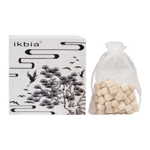【ikbia】桧木アロマウッド4袋セット|天然木サシェ無塗装消臭防湿防虫芳香精油対応|ギフトボックス入り..