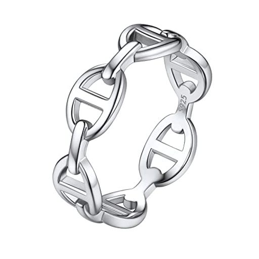 [Silvora]シルバー925指輪レディース人気リングメンズ12号チェーンリングシンプルアクセサリー