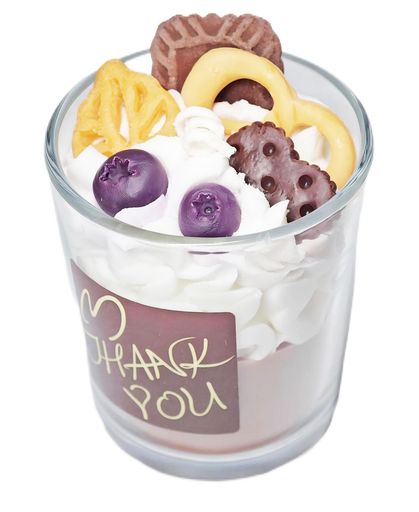 Pandachillaアロマキャンドルアウトドア可愛いベリービスケットパフェクリームデザートキャンドル手つ..