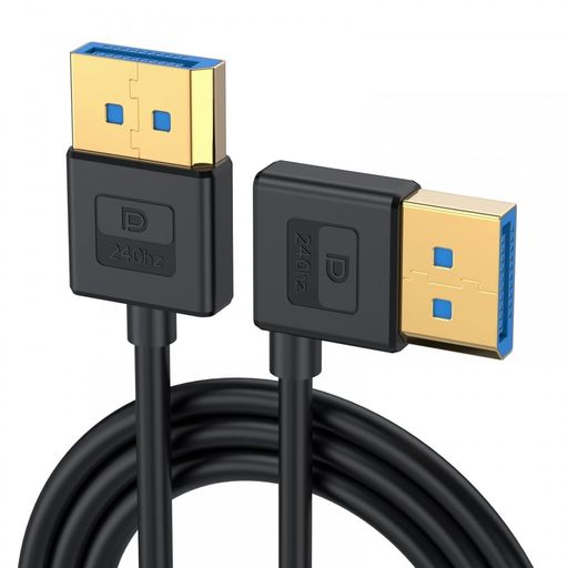 CYケーブル 極細 左角度 DISPLAYPORT 1.4 DP - DPケーブル 8K 60HZ ケーブル ULTRA...