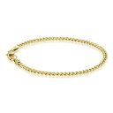 KRKC&CO喜平ブレスレットメンズキューバンチェーン幅3mmステンレスk14メッキ2面カットメンズアクセサリーユニセックスギフトお祝い金属アレルギー対応(シル...