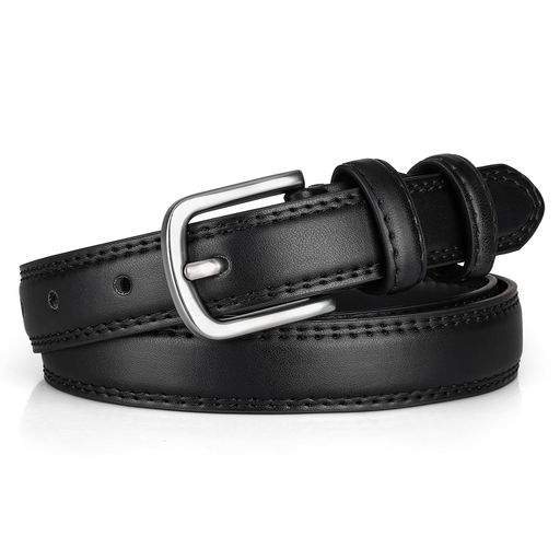 [アルフィリ]ベルトレディースレディースベルト太め細いスカート大きいサイズウエストビジネススーツ学生服ゴルフパーティー(ブラック100)