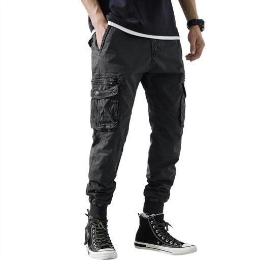 [YUSHOW]カーゴパンツメンズスキニージョガーパンツ秋冬チノパン多ポケット綿ミリタリーパンツ作業着ズ..