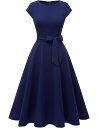 ワンピース大きいサイズパーティードレスミモレドレス結婚式ドレスワンピースドレスォーマルドレスファッション夏服上品ネイビー2XLサイズ