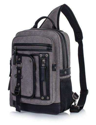 [Basicpower]ベーシックパワーボディバッグワンショルダーバッグメンズミリタリーバッグ斜めがけバッグビッグ帆布A413インチPC大容量ショルダーバッグ軽量旅行通勤通学アウトドア3003-ブルー