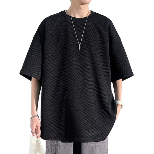 [Seuenelf]tシャツメンズ夏服丸首半袖無地速乾性大きいサイズ柔らかい軽いファッションゆったり涼しい