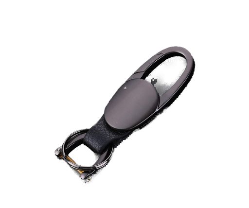 [AIXUAN]亜鉛合金と黒い革のキーホルダーは2つのキーホルダーを持っています。(ギフトボックス付き)(タ..