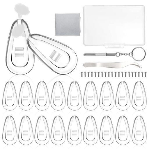 [VEAGIA]鼻パッドメガネ眼鏡鼻パッド10ペア柔らかいシリコン製鼻あて交換セット眼鏡の落下を防ぐドライバー付き