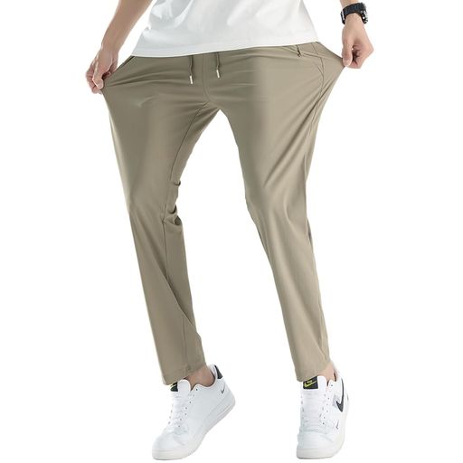 [ROOKMZU]ストレッチパンツメンズ夏アイスシルクパンツ接触冷感スウェットパンツ超伸縮冷感軽量ゴルフトレーニング涼しいボトムス夏用清涼涼感吸水速乾カジュアル薄手ランニングジョガ…