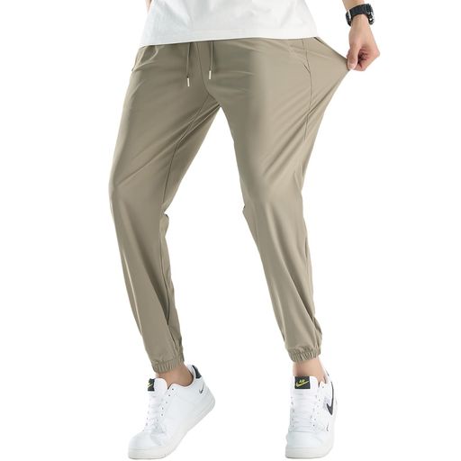 [ROOKMZU]ジョガーパンツメンズ夏ストレッチパンツスウェット接触冷感トレーニング涼しい涼感ゴルフ薄手ランニング軽量イージー速乾カジュアル超伸縮ボトムス夏服メンズズボン9分丈ア…