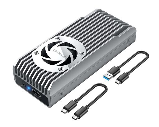 INEOM.2PCIENVMESSD外付ハードドライブケース効率的な放熱循環を助けるアルミニウム合金フィンと本体の底に滑り止めマットのデザイン内蔵サイレントファンと書き込み保護の機能とサーマル…