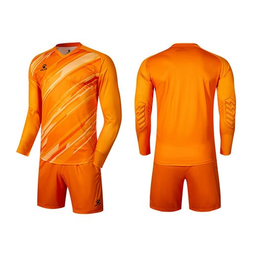 [ケルメ]キーパーウェア上下セットボーイズサッカーユニフォーム長袖キーパーシャツ&パンツサッカーゴールキーパー練習着(オレンジ140CM)
