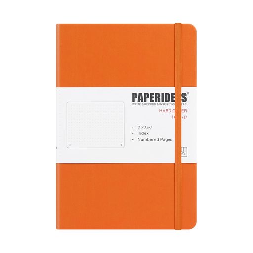PAPERIDEASノートA5ハードカバー(ドットオレンジ)