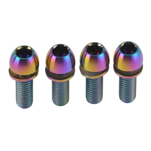 Dingtai自転車チタンブレーキ固定ボルトボールヘッドM6x1820mm4本(レインボーM6x18mm)