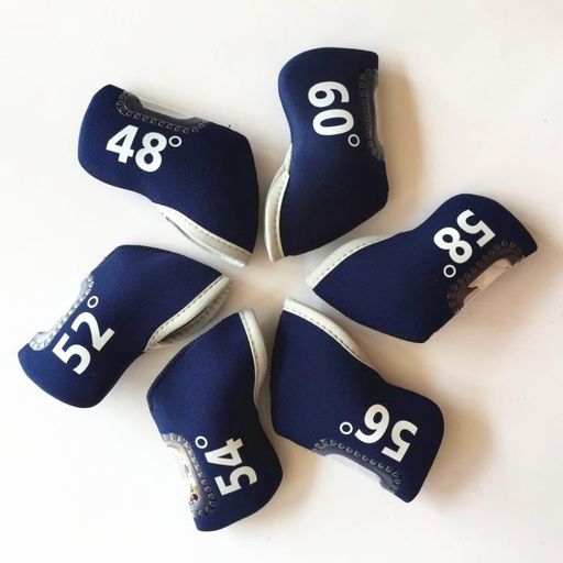 両面度数窓付けゴルフアイアンカバーウェッジカバー48°、52°、54°、56°、58°、60°ゴルフヘッドカバーウ..