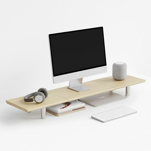 Fengeモニター台机上台パソコン台机上ラック幅100cm木製天板高さ調整可能デスクトップ用机上モニタース..