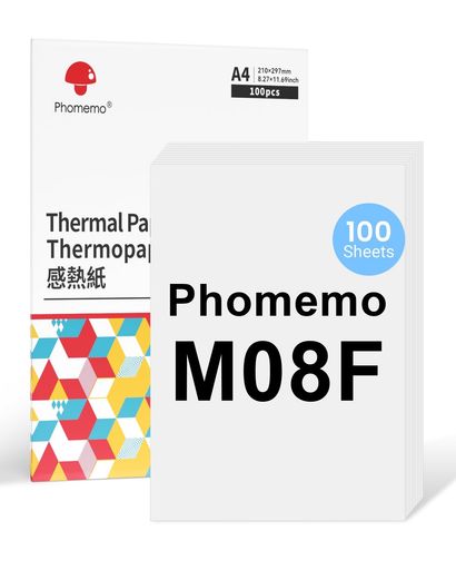 Phomemoa4感熱紙8.26”x11.69”プリント用紙ブラザーPocketJetPJ762PJ763MFiと互換性ありHPRTMT800MT800Qと互換性あり100シートモノクロ Phomemoa4感熱紙8.26”x11.69”プリント用紙ブラザーPocketJetPJ762PJ763MFiと互換性ありHPRTMT800MT800Qと互換性あり100シートモノクロ