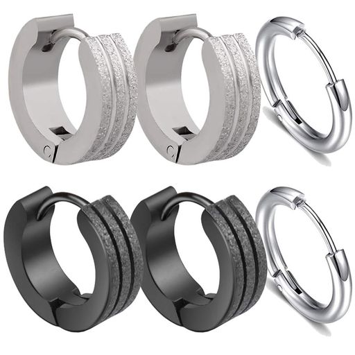 GOKEIフープピアスリングピアスシンプル316Lサージカルステンレス金属アレルギー対応男女兼用リングフープピアスメンズレディース(3種6個セット)