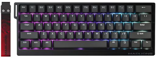 MADLONSMAD60HERGB磁気スイッチeスポーツゲーミングキーボード、ラピッドトリガーキーボード-ホール効果スイッチ-8KHzポーリング-Win/Mac対応-調整可能な作動-RGBホットスワップ、黒 MADLONSMAD60HERGB磁気スイッチeスポーツゲーミングキーボード、ラピッドトリガーキーボード-ホール効果スイッチ-8KHzポーリング-Win/Mac対応-調整可能な作動-RGBホットスワップ、黒