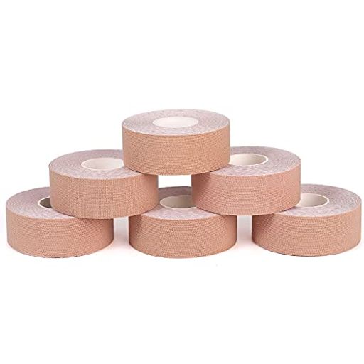 テーピングテープ6巻入2.5cmx5mキネシオロジーテープキネシオテープ筋肉・関節をサポート通気性伸縮性..