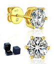 MomentWish1カラットクラシック六爪メッキモサン石ピアス