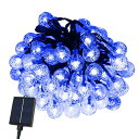 AKIRARIイルミネーションソーラー屋外イルミネーションイルミネーシストレートLEDバブルボール気泡クリスマス装飾ソーラー充電式8パターン11M62球コントロ...