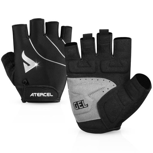 「ATERCEL」サイクリンググローブ自転車手袋サイクルグローブ【5MMSBRパッド衝撃吸収反射ストリップ付..